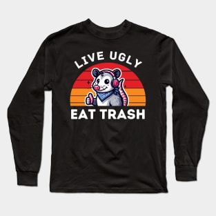 Live Ugly Fake Your Death - Retro Long Sleeve T-Shirt